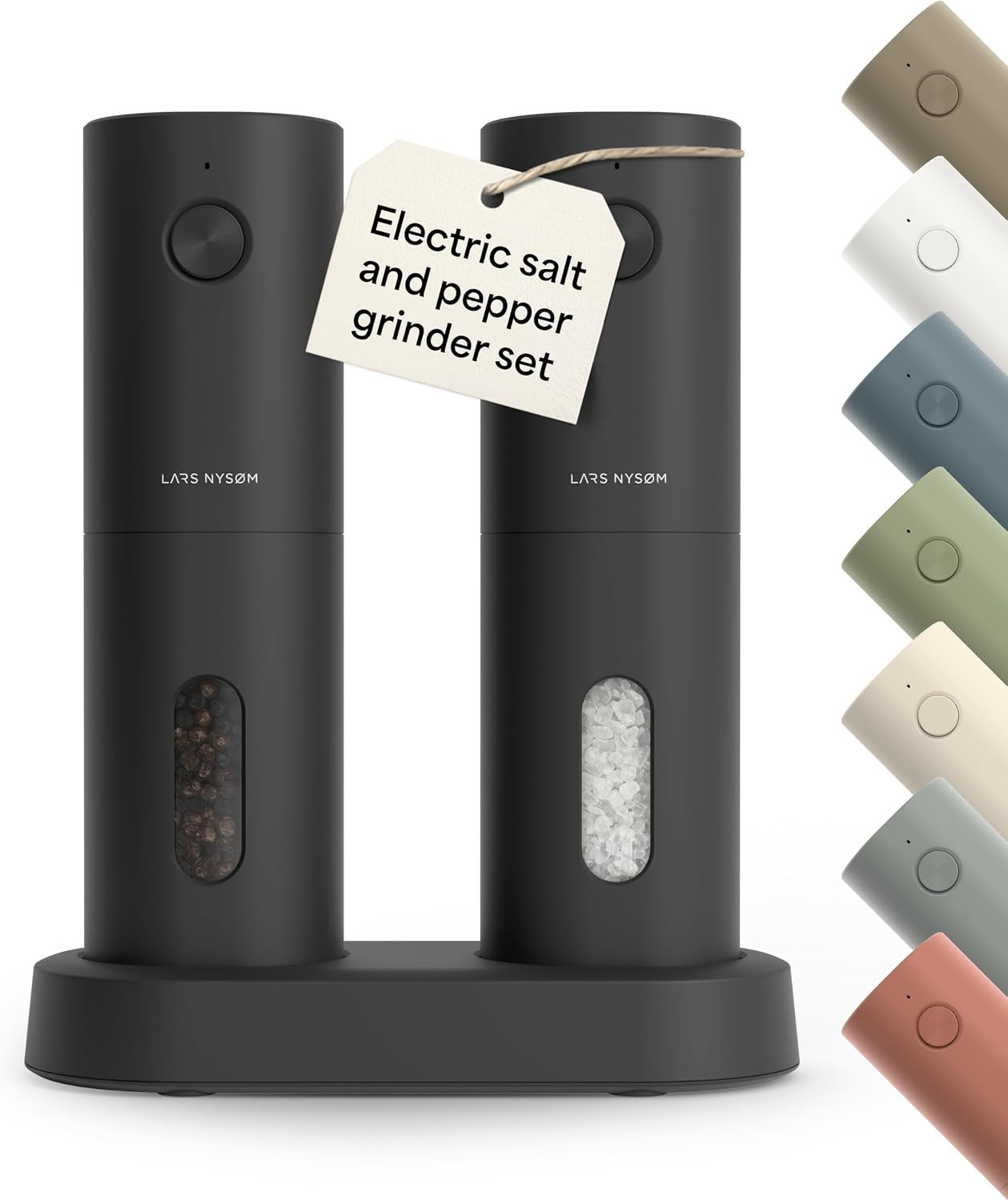 LARS NYSØM Electric Salt and Pepper Grinder Set - Salt and Pepper Mill Set | Amazon (US)