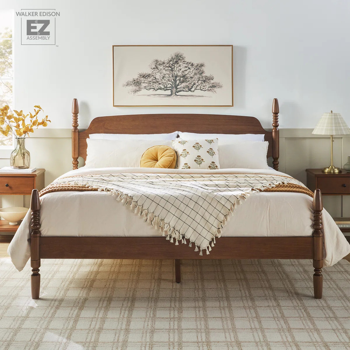 Vivienne Traditional Easy Assembly Solid Wood Turned Spindle Bed | Wayfair North America