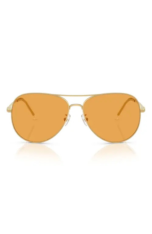 Tory Burch 60mm Pilot Sunglasses in Yellow Gold /Orange at Nordstrom | Nordstrom