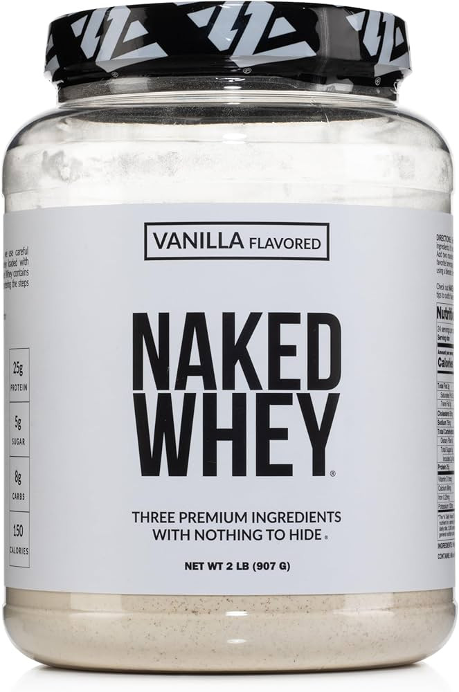 NAKED Whey Vanilla Protein Powder - Only 3 Ingredients - Grass Fed Whey Protein Powder, Vanilla F... | Amazon (US)