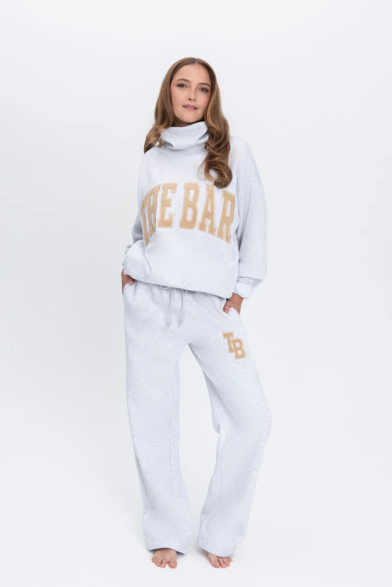 ARLO WIDE LEG SWEATPANTS LT HEATHER GREY/NUDE | The Bar