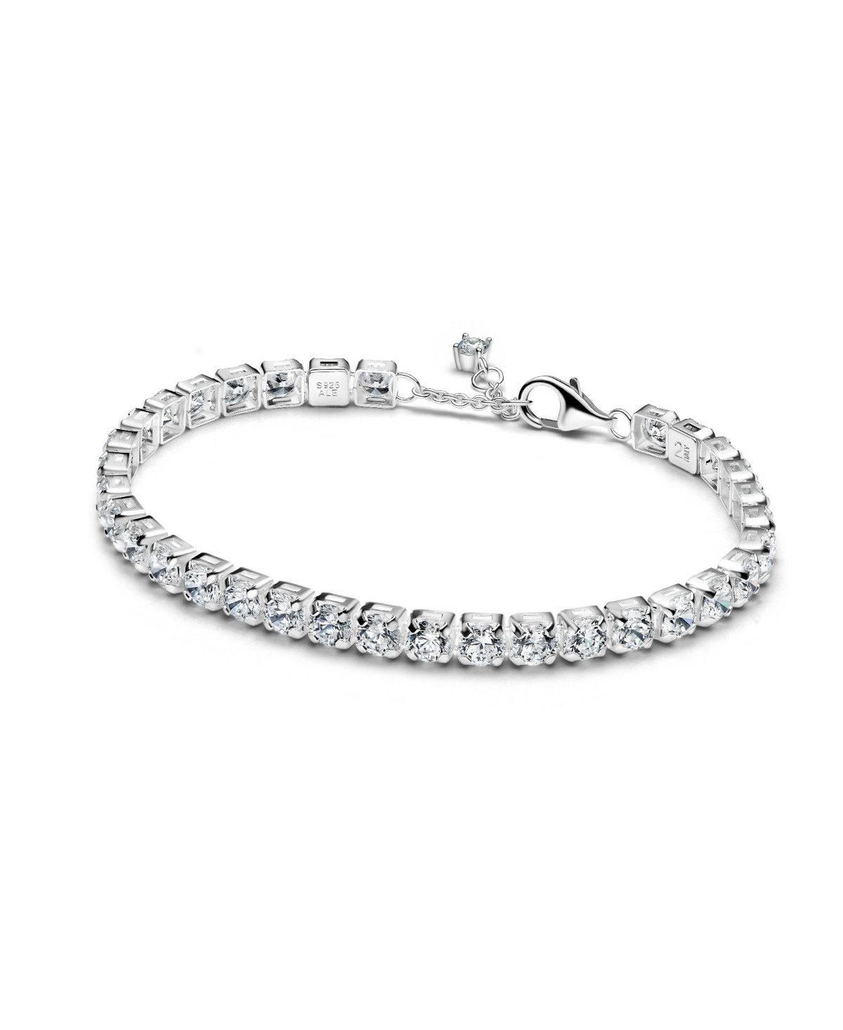 Pandora Sterling Silver Sparkling Bold Tennis Bracelet - Sterling Silver | Macy's