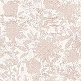 Tempaper Dusted Pink Garden Floral Removable Peel and Stick Floral Wallpaper, 20.5 in X 16.5 ft, Mad | Amazon (US)