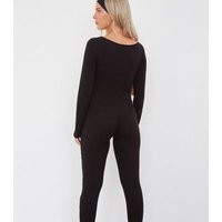 Women's Black Long Sleeve Unitard WKNDGIRL New Look | New Look (UK)