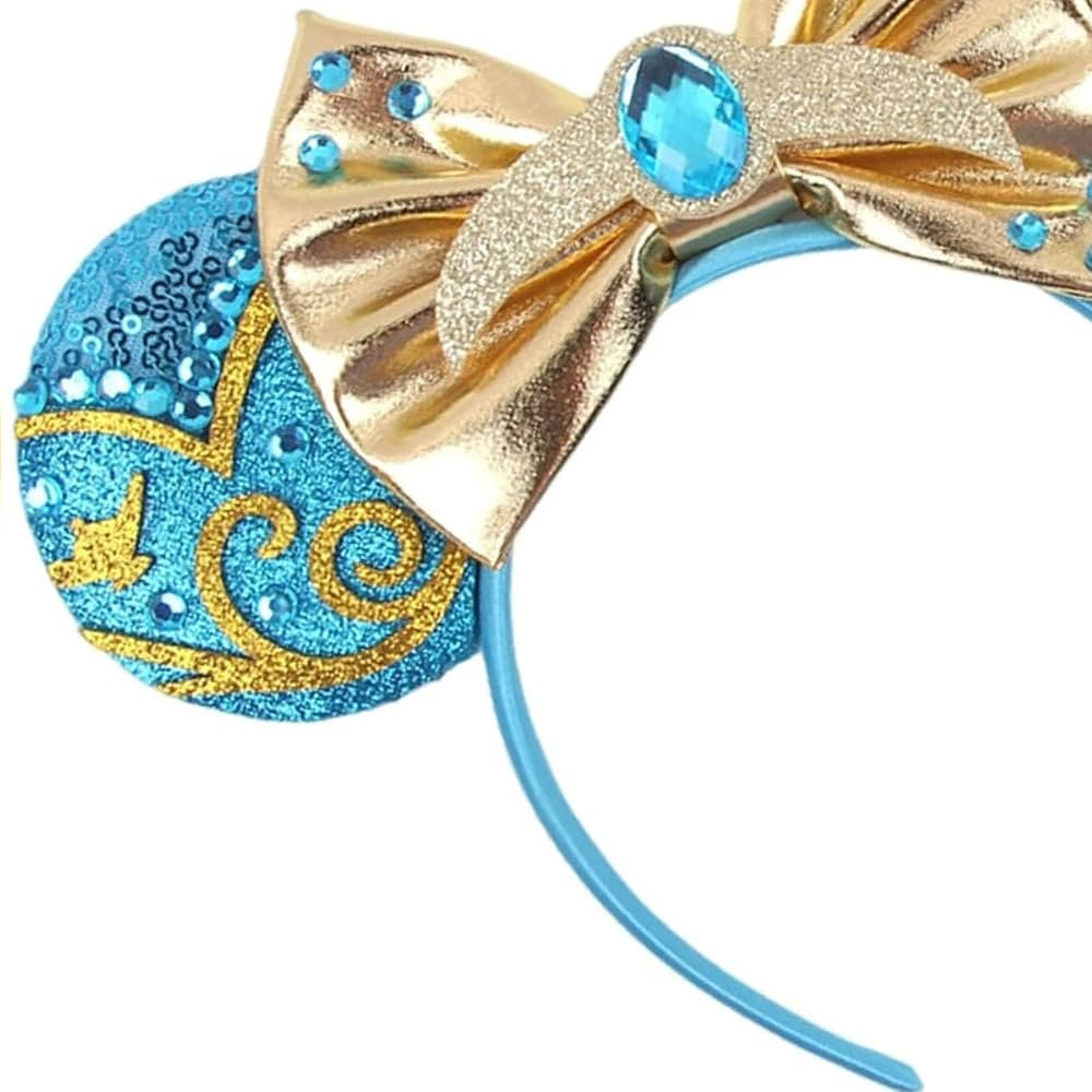 Aladdi Glittery Mouse Ears Headband for Adult - Genie & Lamp Theme Park Ears Headbands for Women,... | Amazon (US)