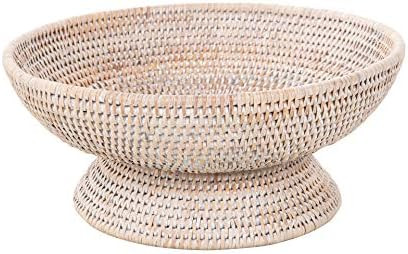 Kouboo La Joll Rattan Fruit Bowl, Large, White-Wash | Amazon (US)