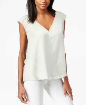 Bar Iii Women's Sleeveless Washed White Blouse Size Xs | Walmart (US)