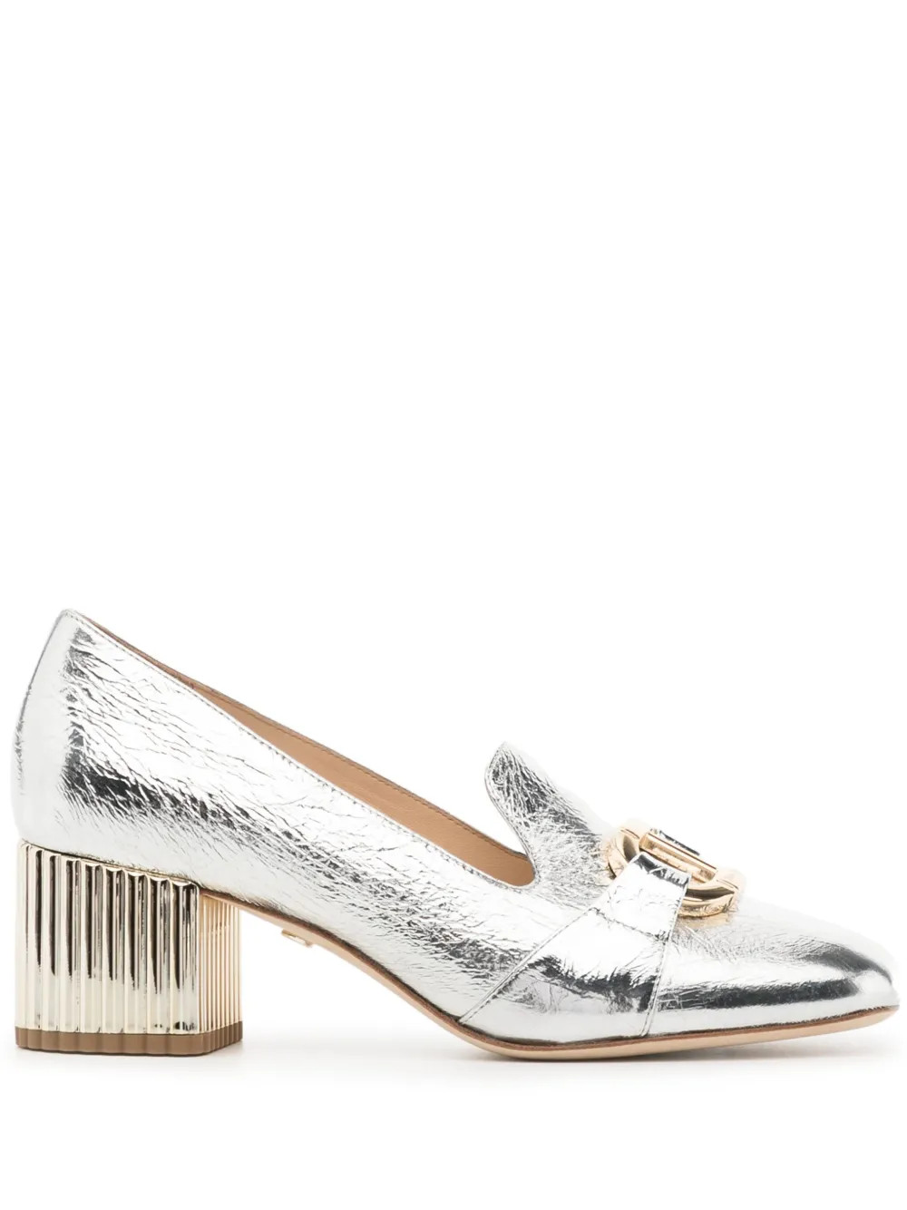 Dee Ocleppo Michelle 55mm metallic-effect Loafers - Farfetch | Farfetch Global
