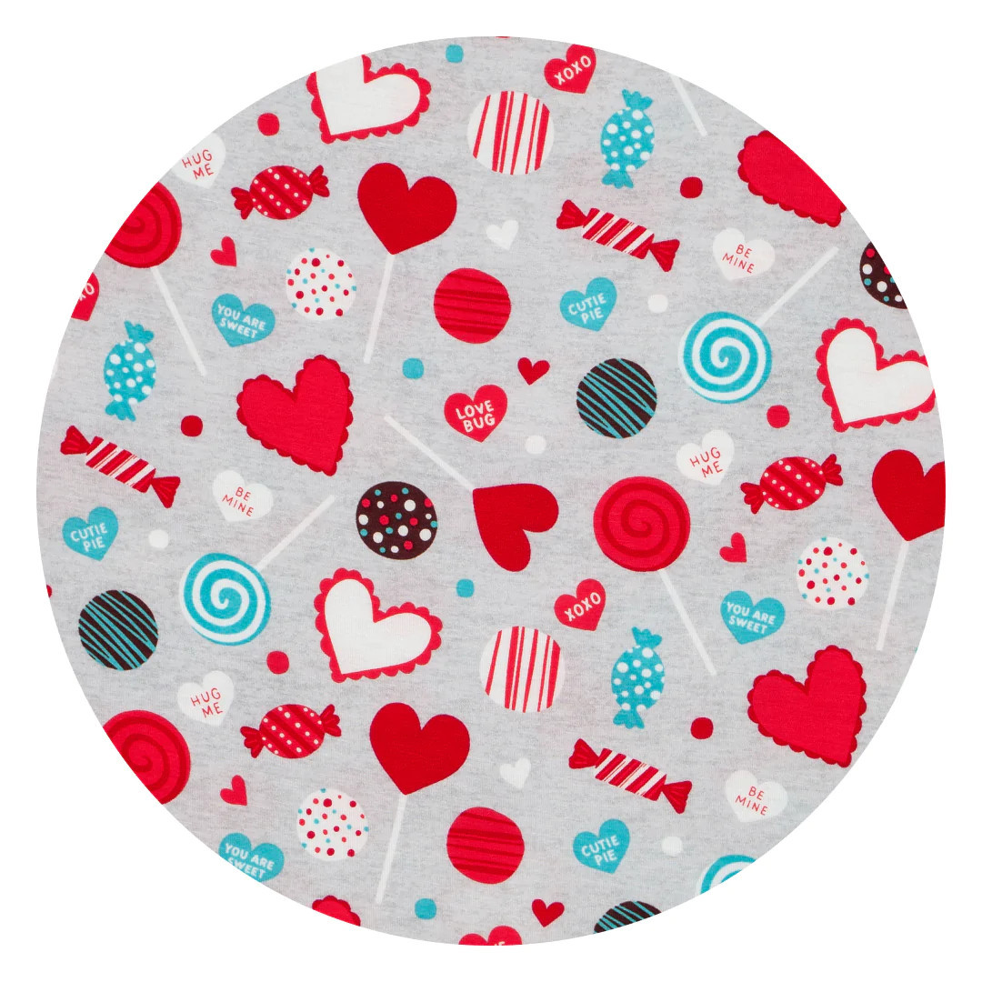 Gray Sweet Valentine Bamboo Viscose Zippy | Little Sleepies
