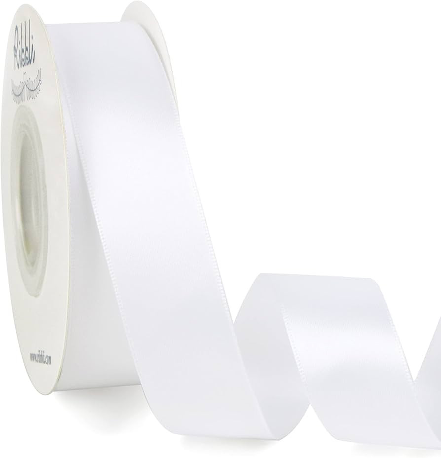 Ribbli Double Faced White Satin Ribbon,1” x Continuous 25 Yards,Use for Bows Bouquet,Gift Wrapp... | Amazon (US)