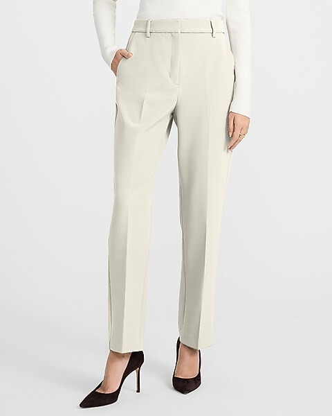 Editor Studio Stretch Twill Super High Waisted Straight Ankle Pant | Express