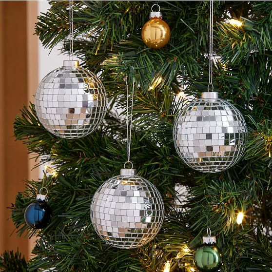 Disco Ball Ornaments, Silver, Set of 3 | West Elm (US)
