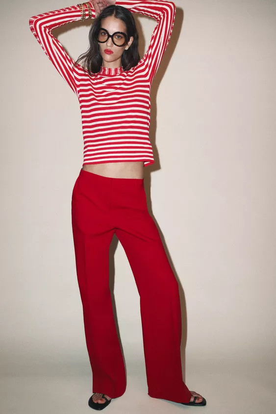 GERADE GESCHNITTENE HOSE MIT HOHEM BUND | Zara DE