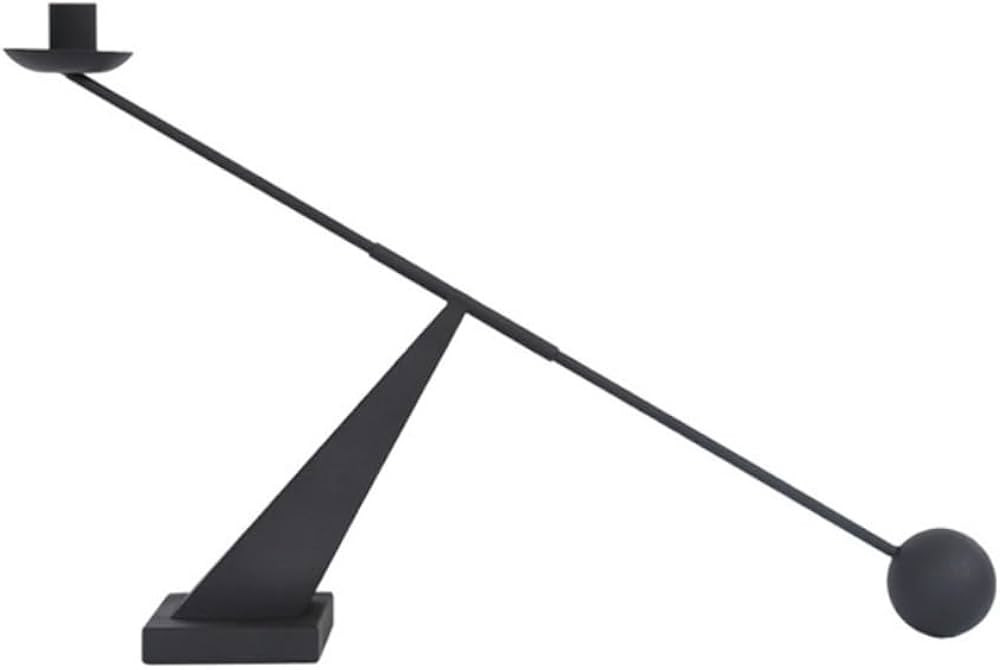 Black Metal Modern Taper Candlestick Holders,Creative Geometric Line Simple Candle Stands Decorat... | Amazon (US)