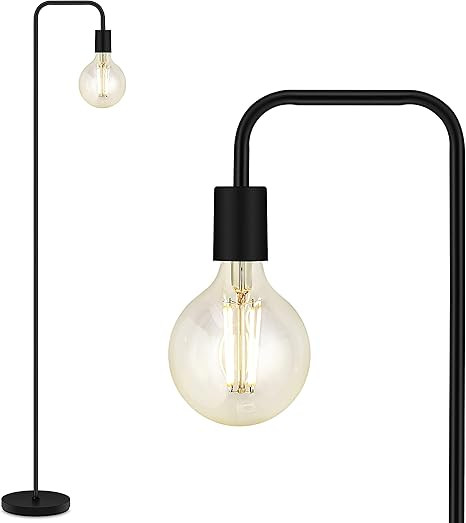 BoostArea Modern Industrial Floor Lamp, 63 Inch Standing, Black Metal, E26 Socket, On/Off Footswi... | Amazon (US)