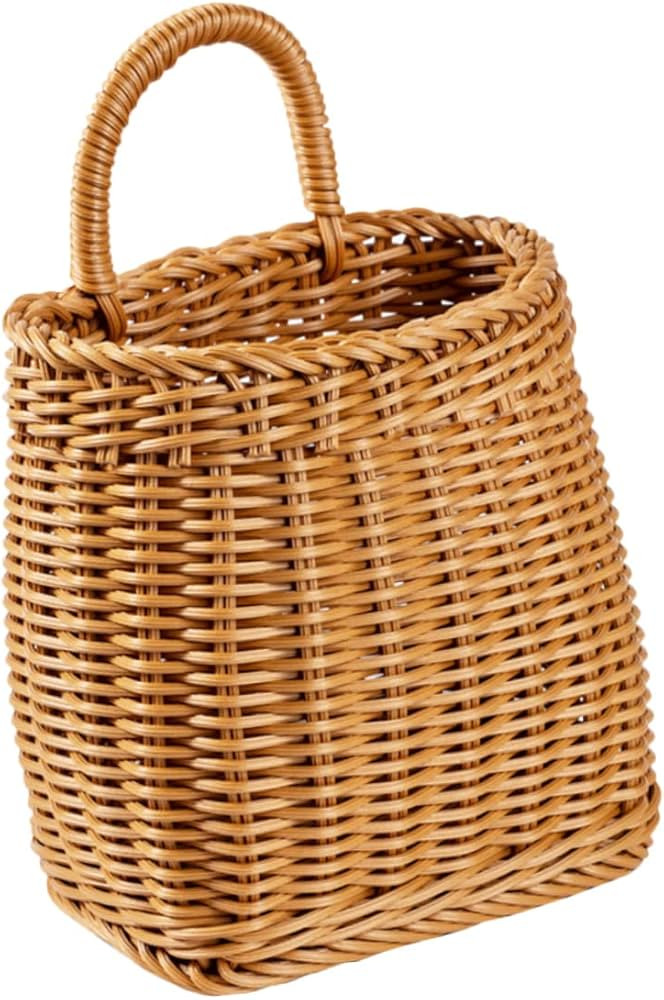 Uonlytech Woven Basket Wall Mounted Planters Seagrass Storage Baskets Hanging Flower Pot Rattan W... | Amazon (US)