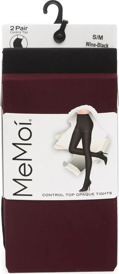 2-Pack Solid Control Top Tights | Nordstrom Rack