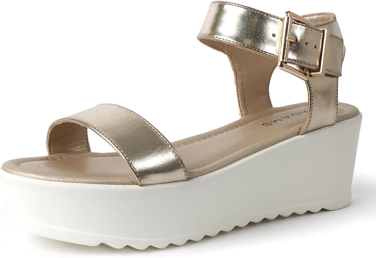 J. Adams Surf Platform Sandals for Women - Ankle Strap Open Toe Wedge Heels | Amazon (US)