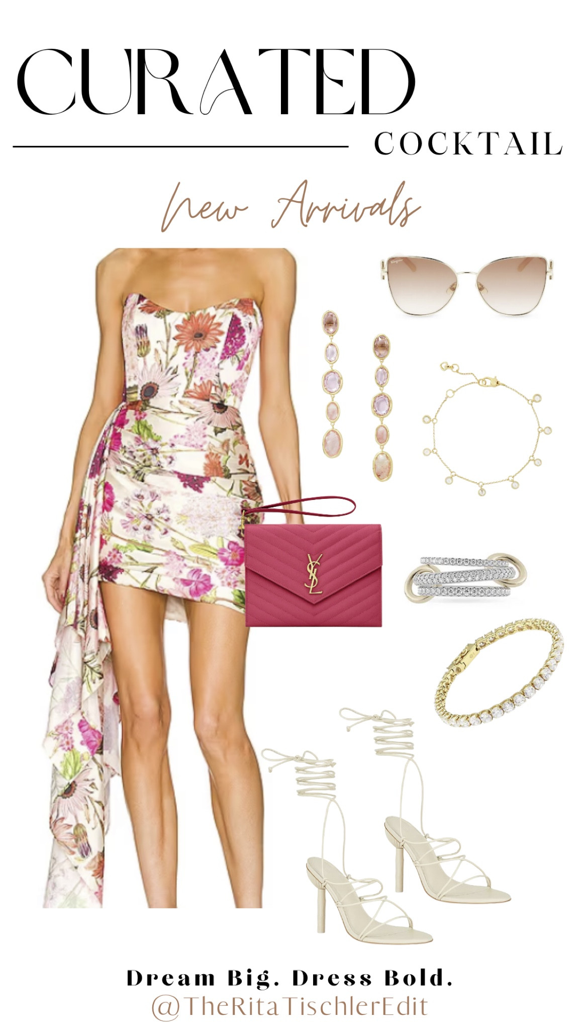 YSL wallet purse, dangling earrings, mini dress, cocktail dress, floral dress 

#LTKstyletip #LTKSeasonal #LTKitbag