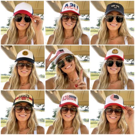 July 4th hats. 4th of July hats. Red, white and blue. Summer fashion. Lake outfit. Trucker hat. Beach vacation 

#LTKAsia #LTKunder50 #LTKsalealert
