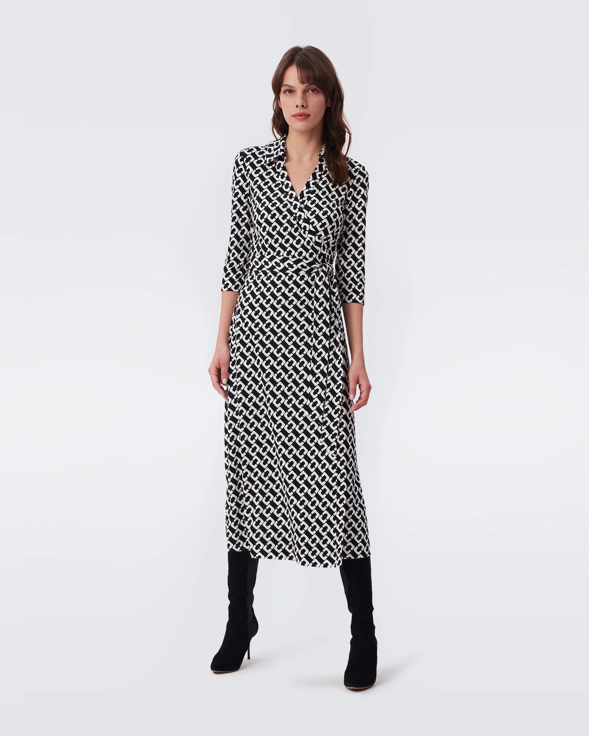 Abigail Silk Jersey Midi Wrap Dress | Diane von Furstenberg US - Dynamic