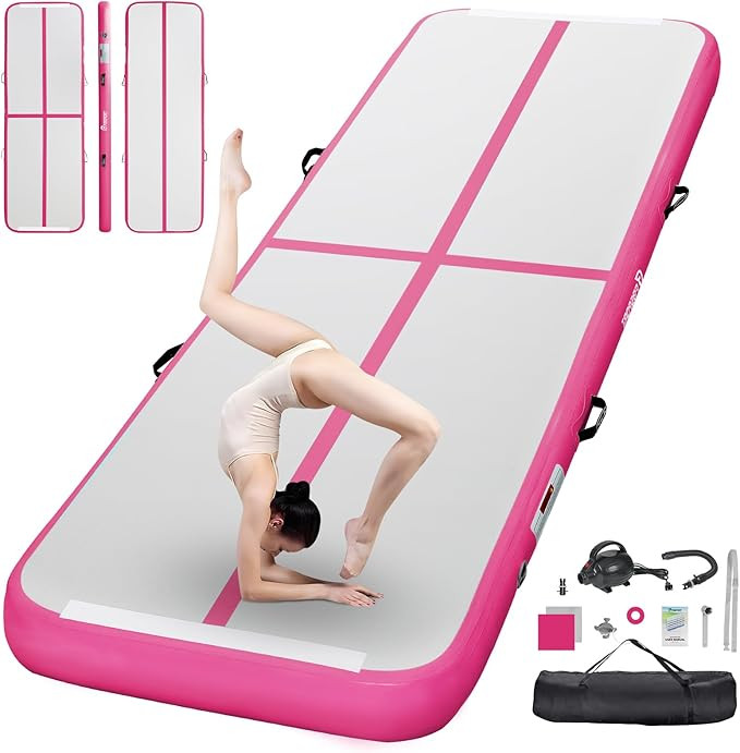 FBSPORT Inflatable Air Gymnastics Mat Training Mats 4/8 inches Thickness Gymnastics Tracks for Ho... | Amazon (US)