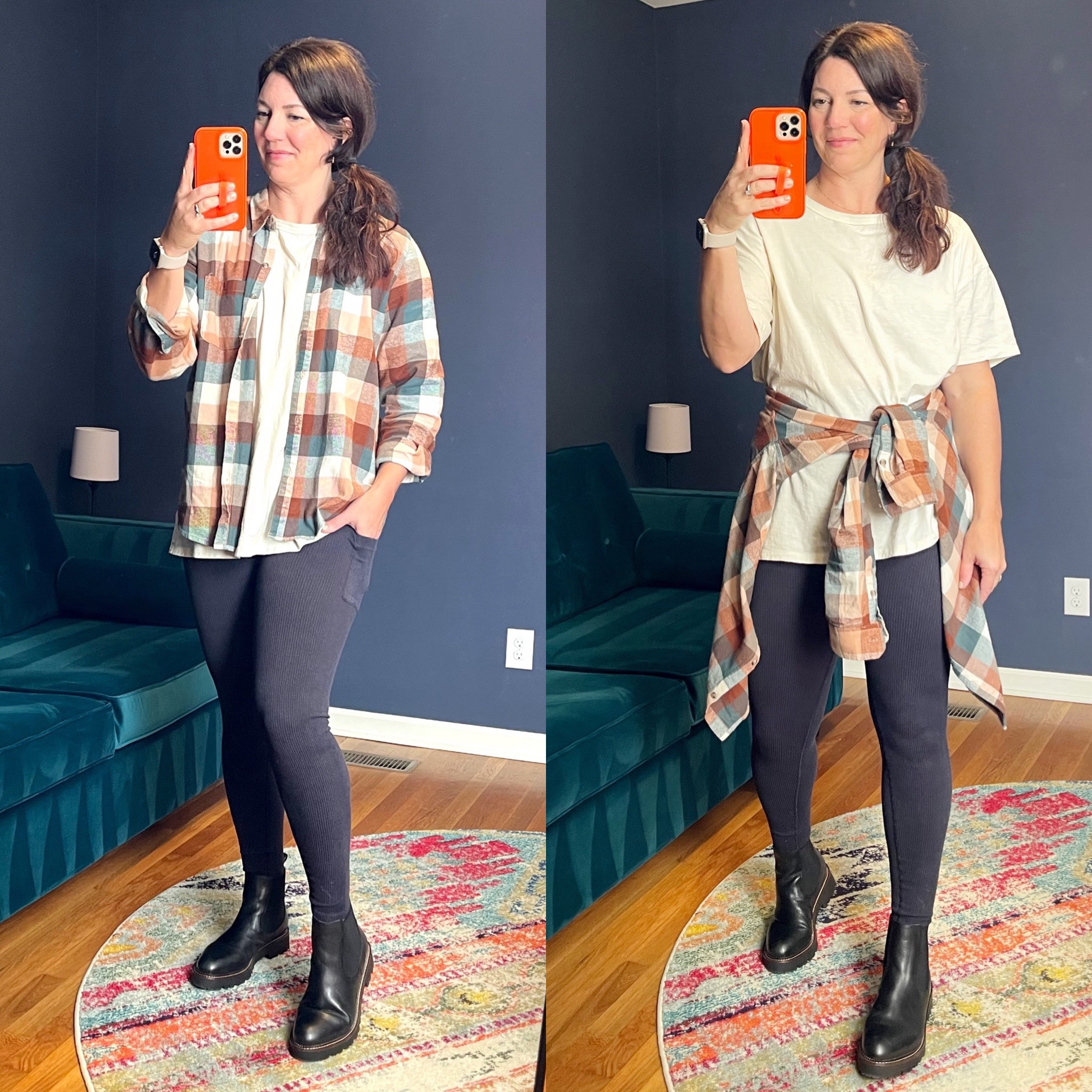 Flannels, layering shirts, and leggings are my current go-to uniform this fall. Sharing a few posts styling the uniform different ways. Hope it inspires you! Outfit 1  

#LTKunder50 #LTKstyletip