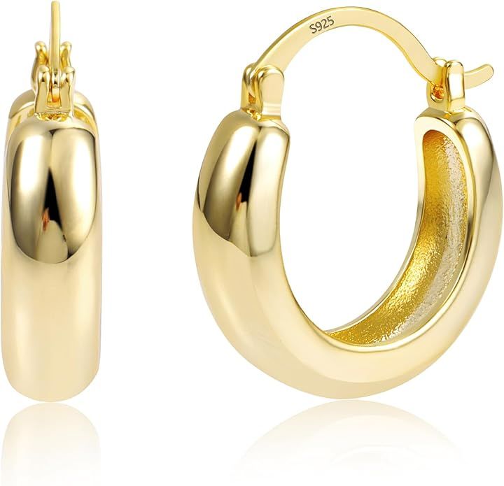 Small Hoop Earrings Huggie Hoop Earrings U-Shaped Heart Shaped Gold Huggie Earrings 14k Gold Plat... | Amazon (US)