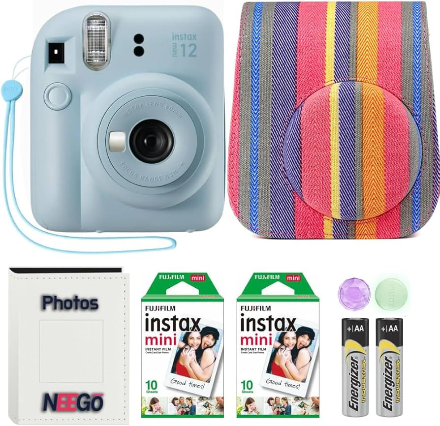 Fujifilm Instax Mini 12 Camera with NeeGo Case, Fuji Instant Film (20 Sheets) and NeeGo Photo Alb... | Amazon (US)