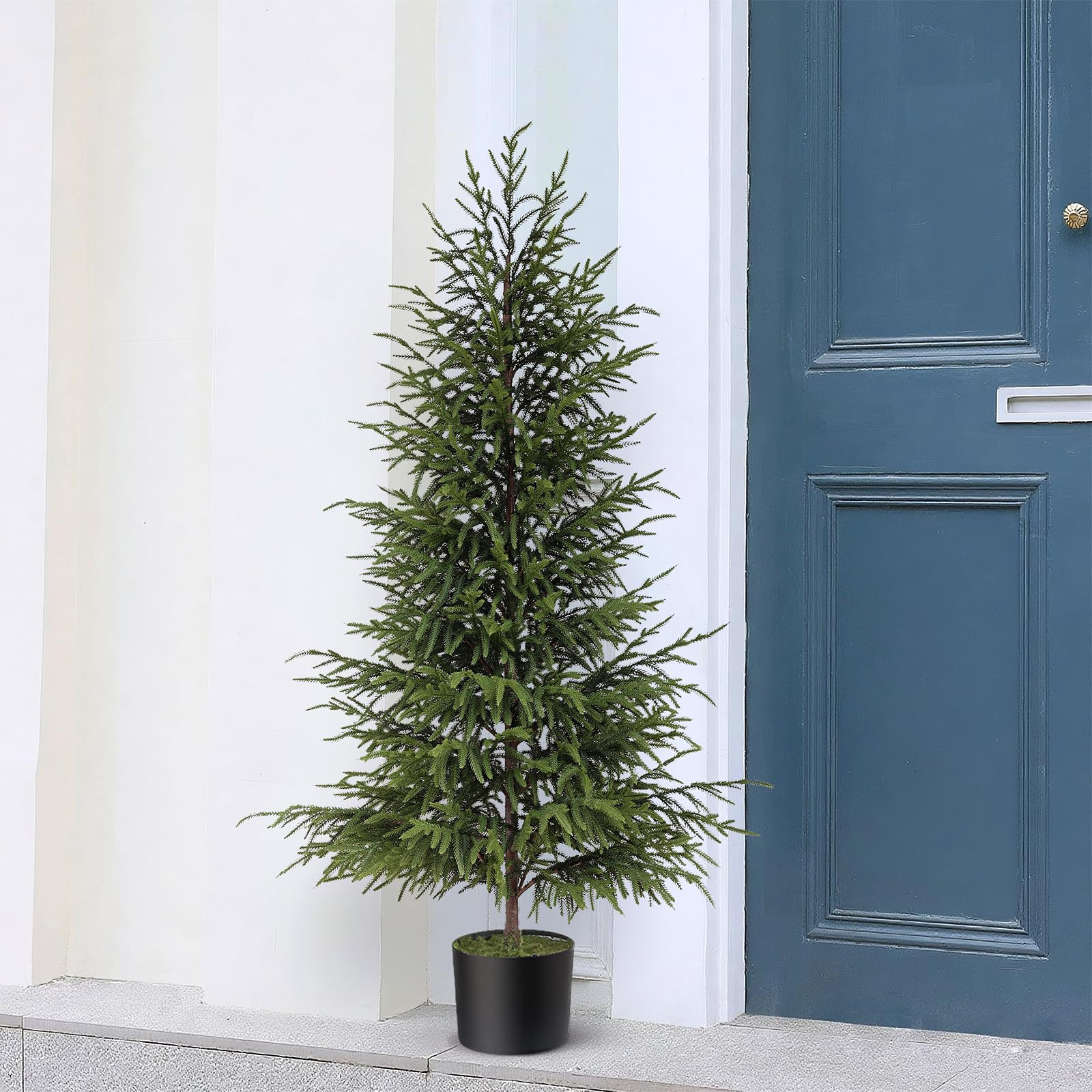 Artificial Norfolk Pine Tree - 4ft (48") Faux Christmas Tree Fake Potted Plants for Indoor Outdoo... | Amazon (US)
