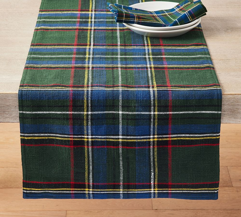 Stewart Plaid Cotton Table Runner | Pottery Barn (US)