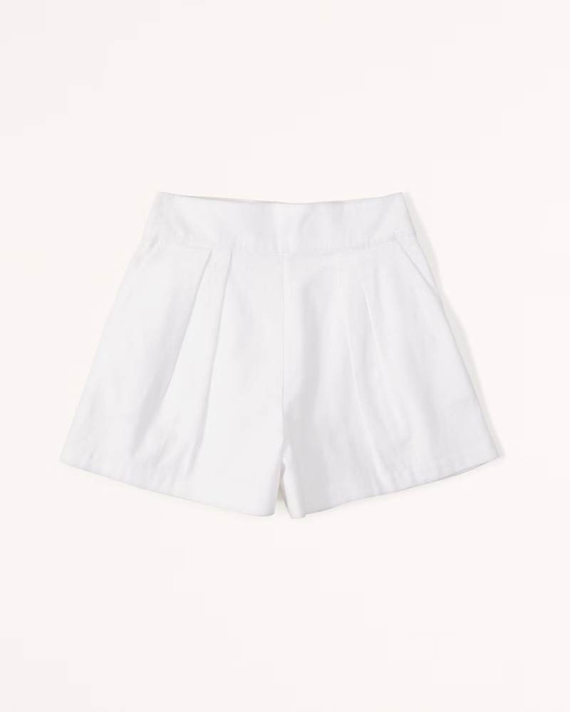 Ultra High Rise Linen-Blend Pull-On Short | Abercrombie & Fitch (US)