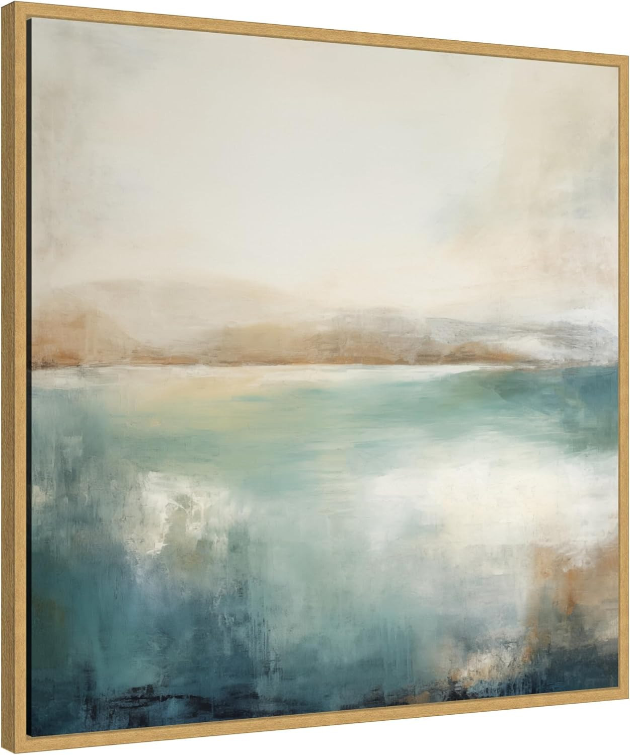 Kate and Laurel Sylvie Abstract Calming Lake Landscape Framed Canvas Wall Art by The Creative Bun... | Amazon (US)