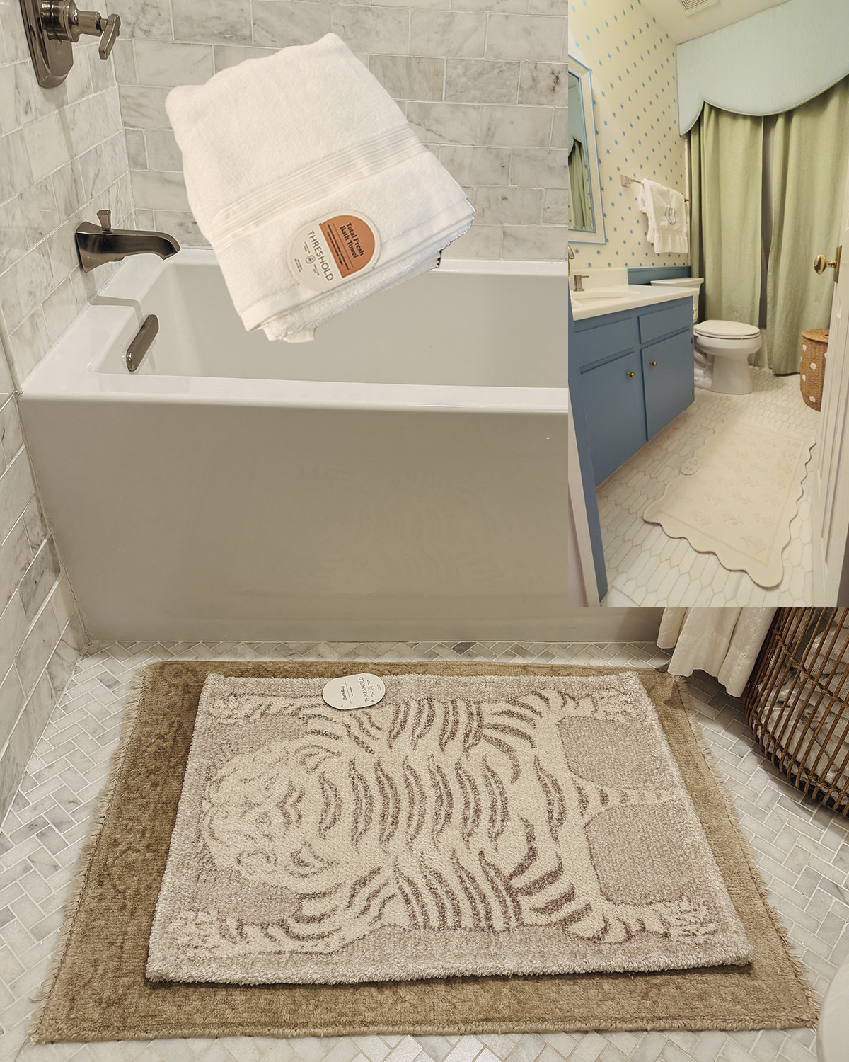 these bath mats gave a refresh to my bathrooms and these are my favorite towels. have a sewn in loop for hanging on hook.  

 #LTKmomlife #LTKHome #LTKFindsUnder50