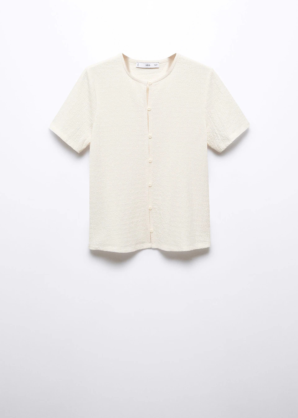 Textured t-shirt with buttons | MANGO (US)