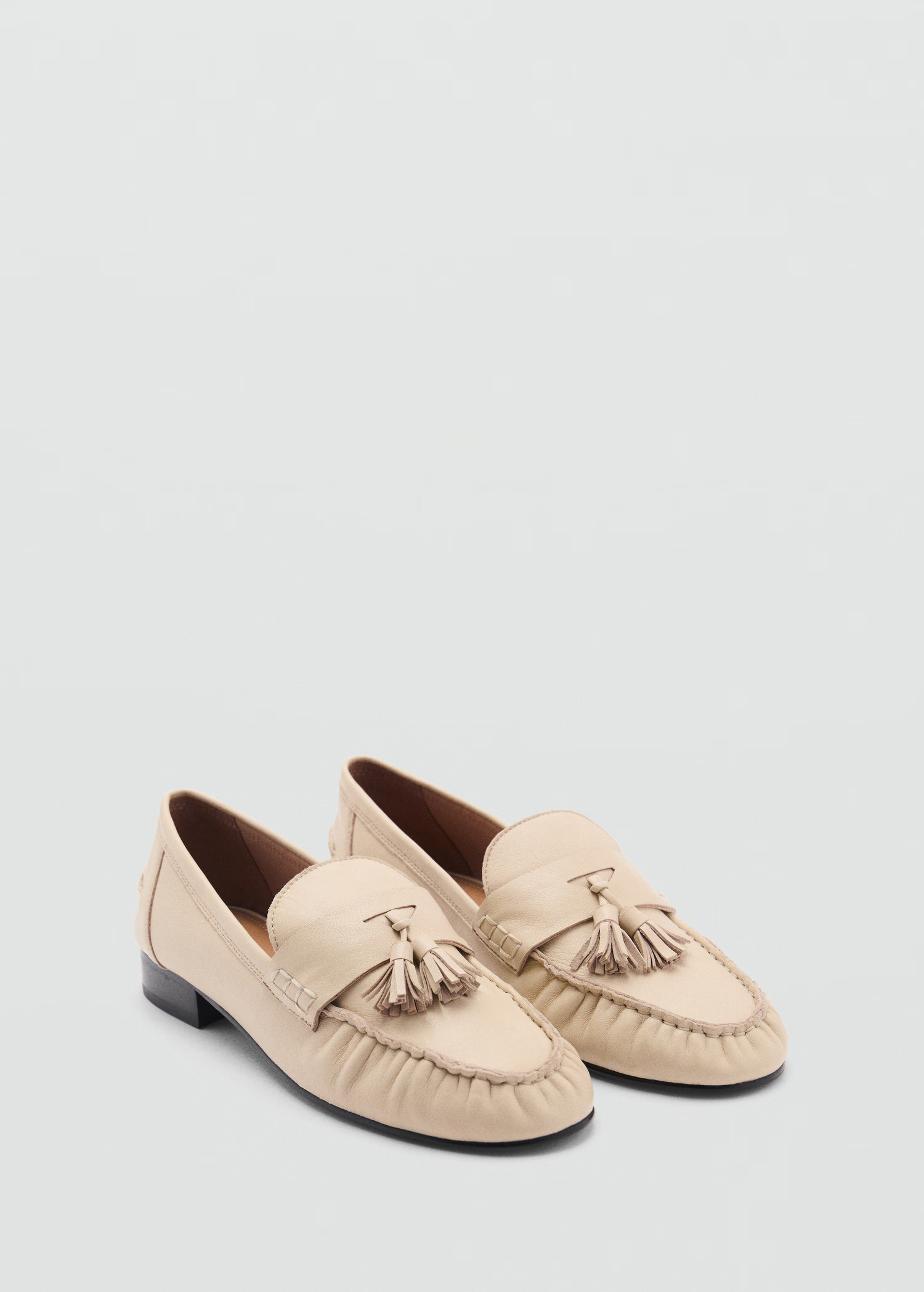 Leather moccasins with tassels - Women | MANGO USA | Mango (US/MX/AU)