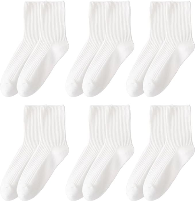 Women’s Cute Cotton Crew Socks Neutral Aesthetic Slouchy Boot Dress Socks Women Girls Granola E... | Amazon (US)