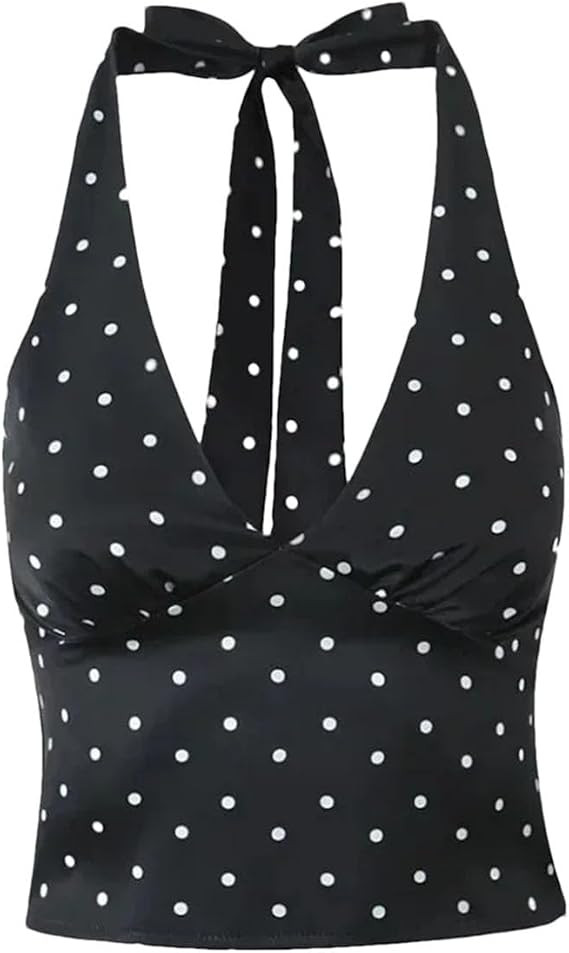 Women's Polka Dot Set - Halter Top & Flared Mini Skirt | Amazon (US)