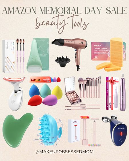 Upgrade your beauty routine using these amazing and affordable beauty tools from Amazon's Memorial Day sale: hair blower, face roller, facial sponges, make-up brush set, gua sha, and more!
#beautyfavorites #midlifeblogger #skincareroutine #matureskin

#LTKBeauty #LTKSaleAlert #LTKSeasonal