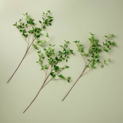 3pk 25" Green Banyan Leaf Artificial Stems - Hearth & Hand™ with Magnolia | Target