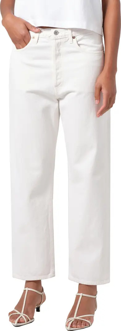 '90s Mid Rise Crop Relaxed Straight Leg Organic Cotton Jeans | Nordstrom