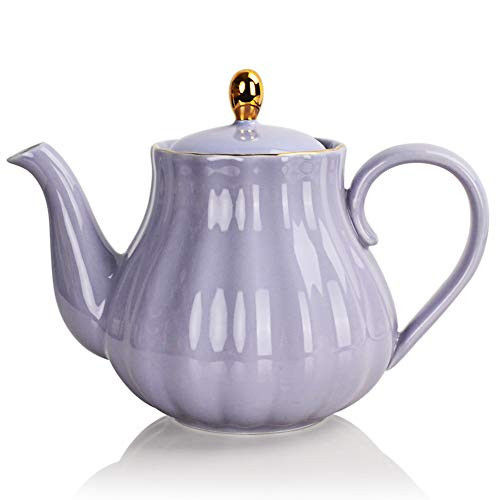 Sweejar Royal Teapot, Ceramic Tea Pot with Removable Stainless Steel Infuser, Blooming & Loose Leaf Teapot - 28 Ounce(Purple) | Amazon (US)