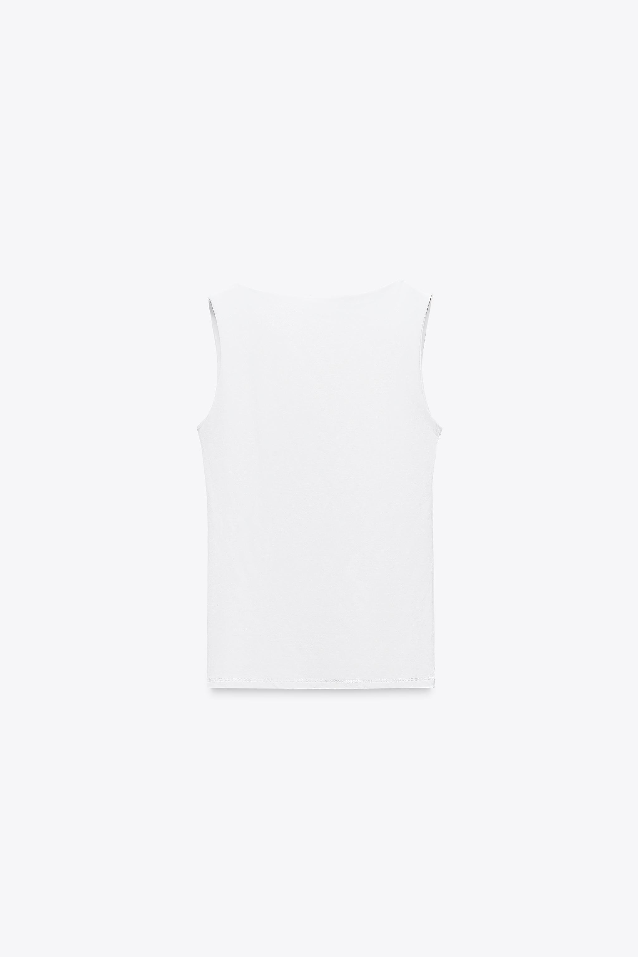 WIDE STRAP POLYAMIDE VEST TOP | Zara UK
