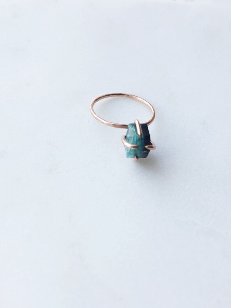 Raw blue Tourmaline ring | Etsy (US)