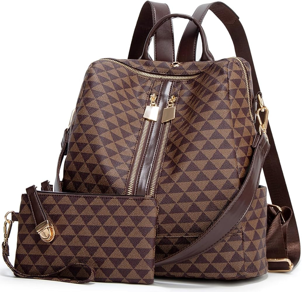 Makes Backpack Purse for Women PU Leather Travel Satchel Handbag Convertible Design Bag with Purs... | Amazon (US)