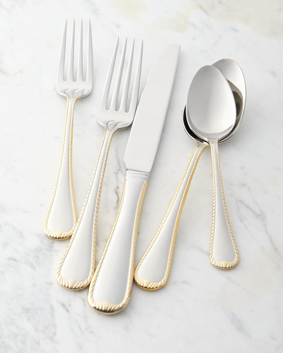 Mikasa 65-Piece Cameo Gold Flatware Service | Neiman Marcus