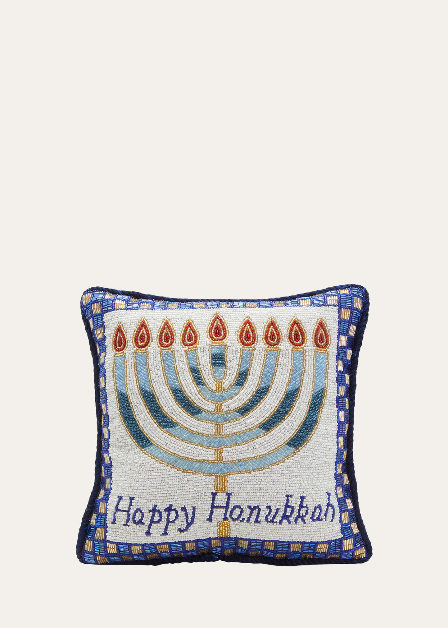 Sudha Pennathur Happy Hanukkah Decorative Pillow | Bergdorf Goodman