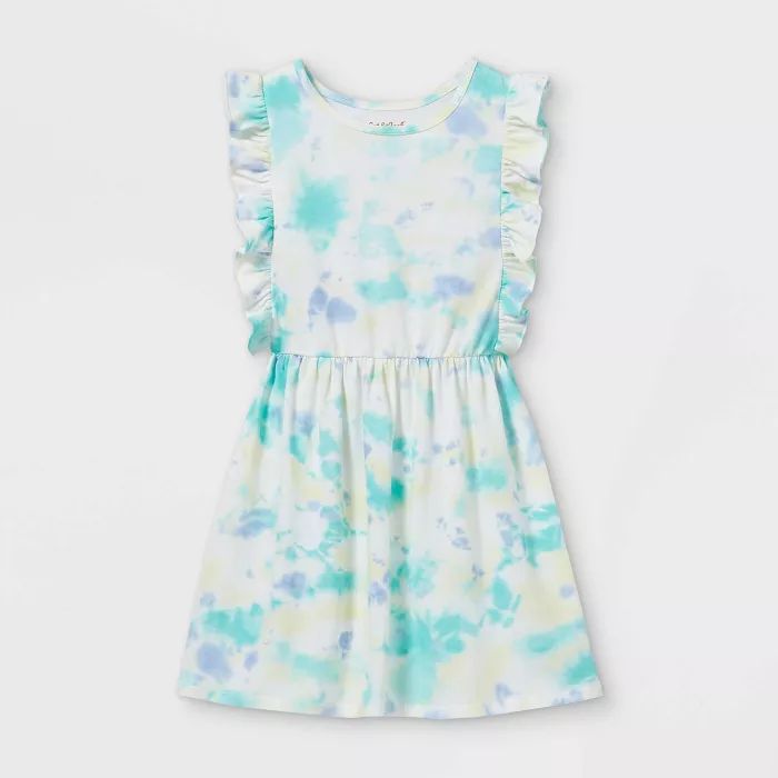 Girls' Tie-Dye Flutter Sleeve Knit Dress - Cat & Jack™ | Target