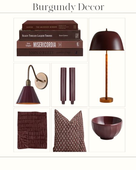 Currently inspired by the color burgundy so I rounded up a few burgundy home decor items for you!


Home decor
Burgundy decor
Lamps
Wall sconce
Throw pillows 
Candlesticks 
Decorative bowl 
Decorative books 

#LTKfindsunder100 #LTKhome #LTKfindsunder50