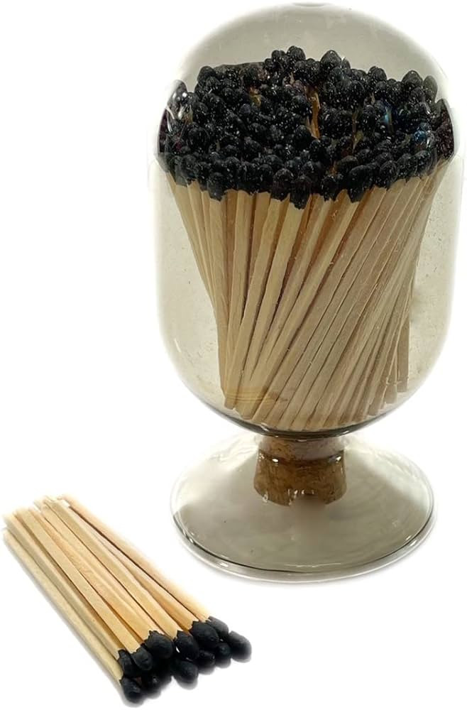 Smoke Gray Glass Matches Cloche | Includes Color Matches & Striker Strip!!! | Grey Tinted Decorat... | Amazon (US)
